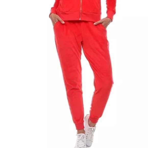 WHITE MARK Women's Velour Tracksuit Loungewear pants size L - Picture 1 of 8